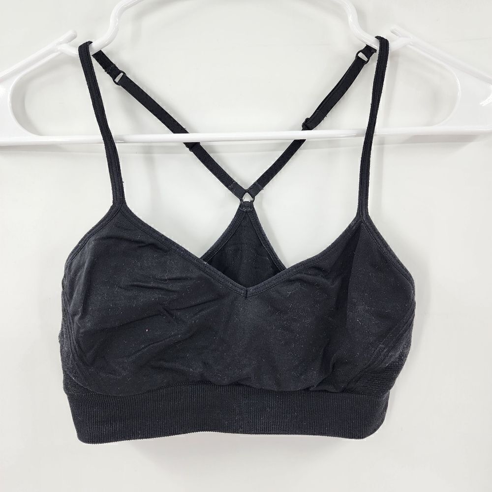 Victoria's Secret PINK medium black racerback bra bralette sportsbra